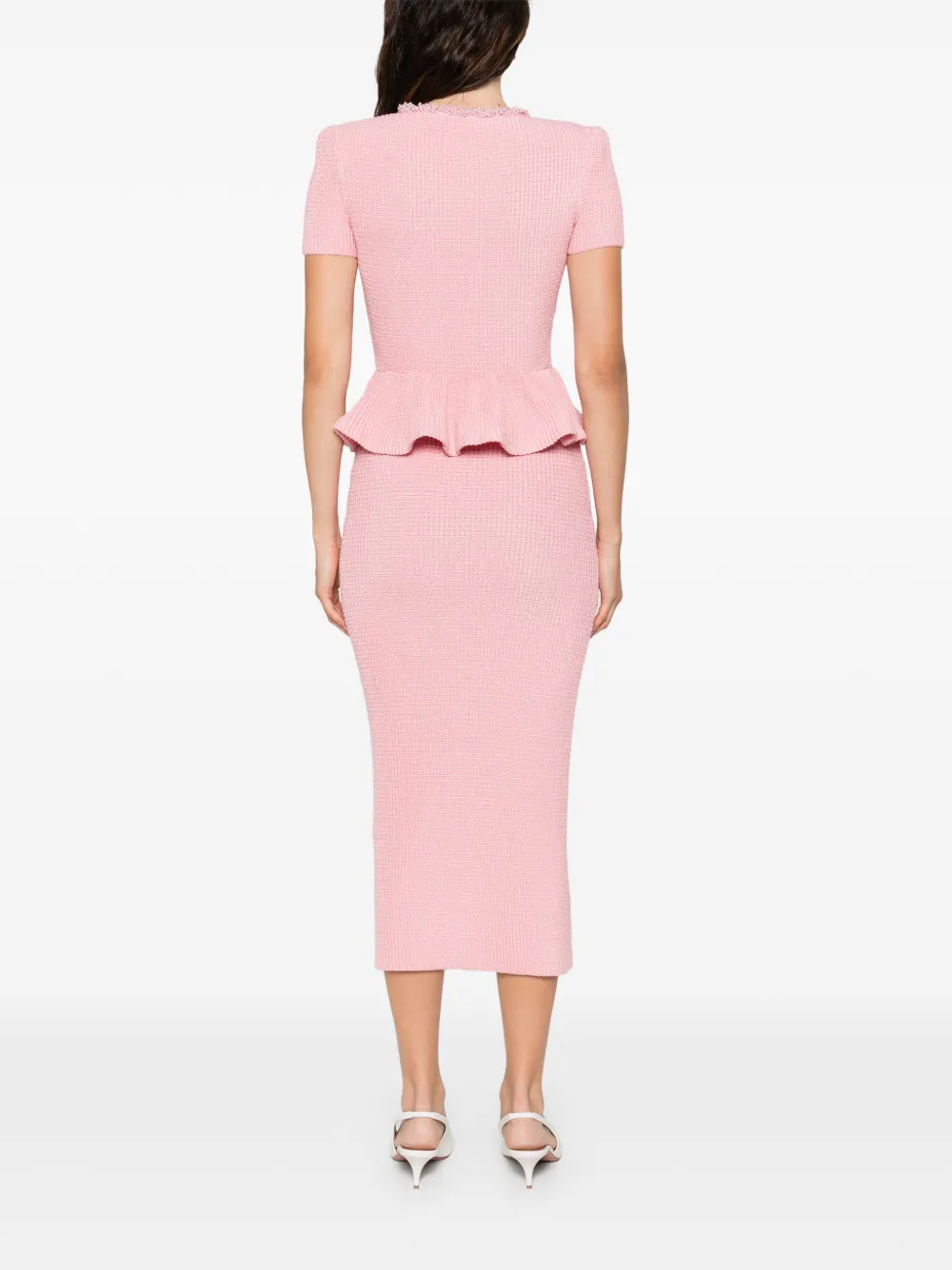 Self-portrait Peplum Midi Dress In Pink