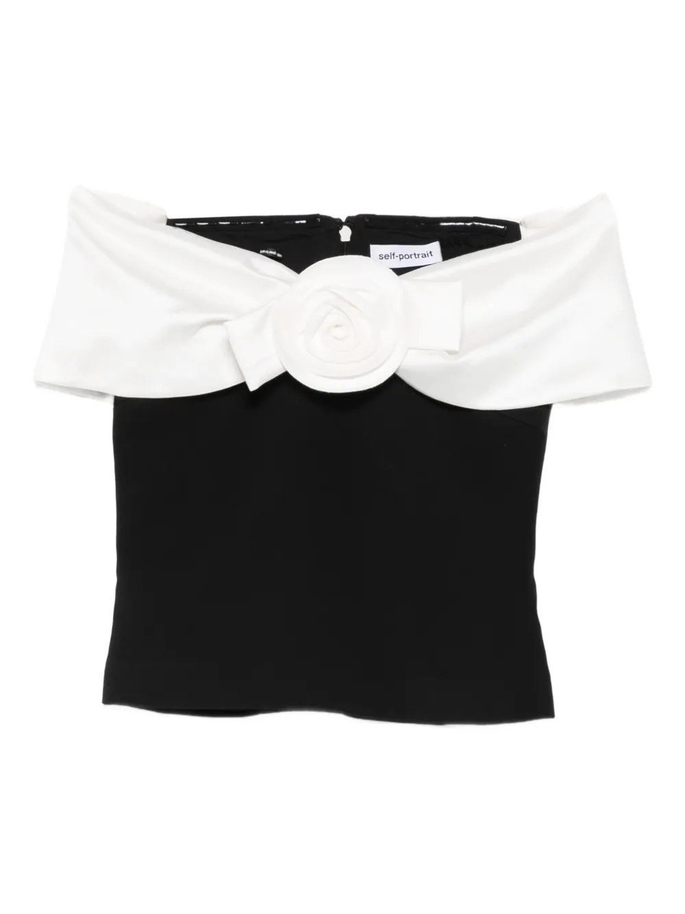 Self-Portrait crepe off-shoulder top | negro | Image 1