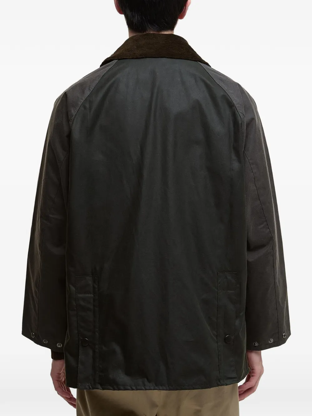 Barbour Bedale jack met ribfluwelen kraag en zak Groen