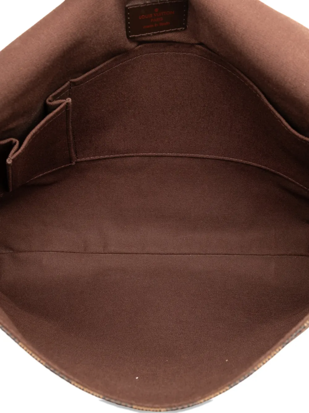 Pre-owned Louis Vuitton 2011 Damier Ebene Brooklyn Mm Crossbody Bag In Brown