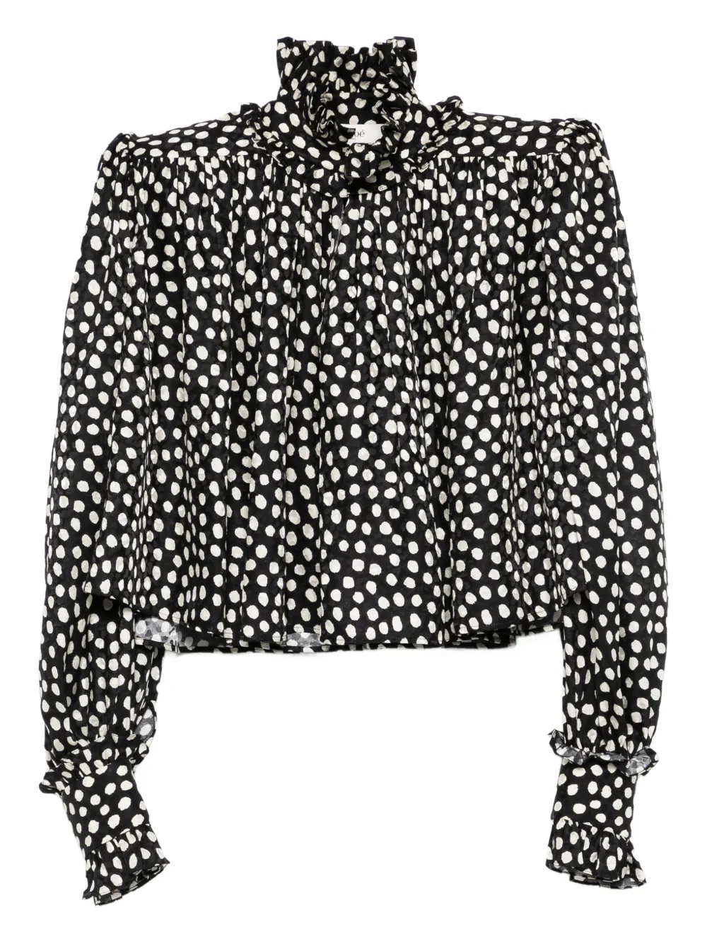 Chloé ruffled-collar polka-dot blouse | Black | Image 1
