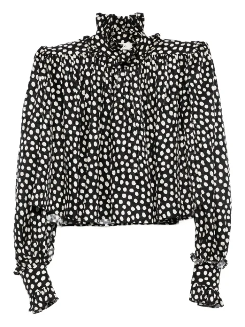 Chloé ruffled-collar polka-dot blouse