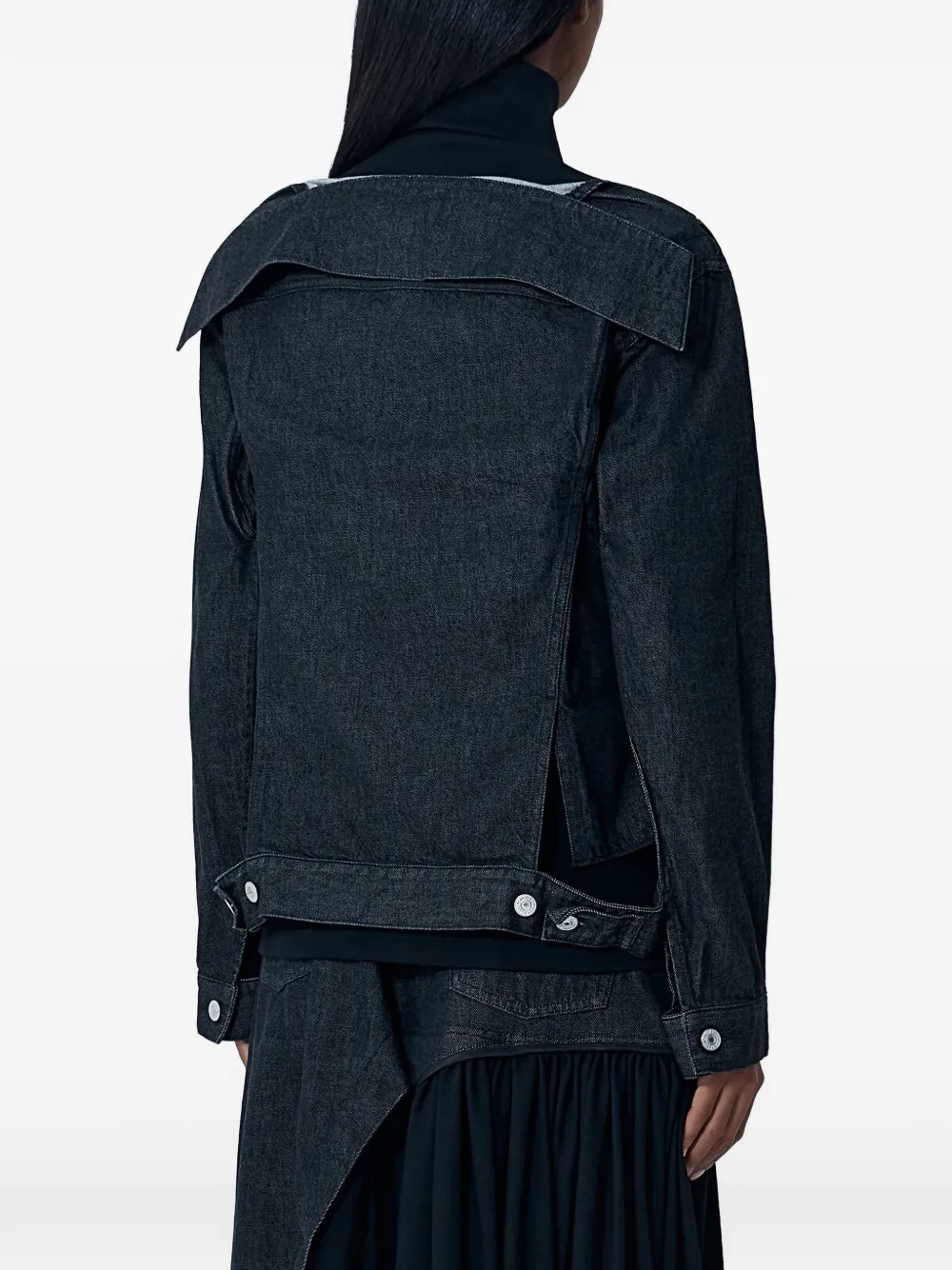  Yohji Yamamoto Contrast-panel Denim Jacket - Black 