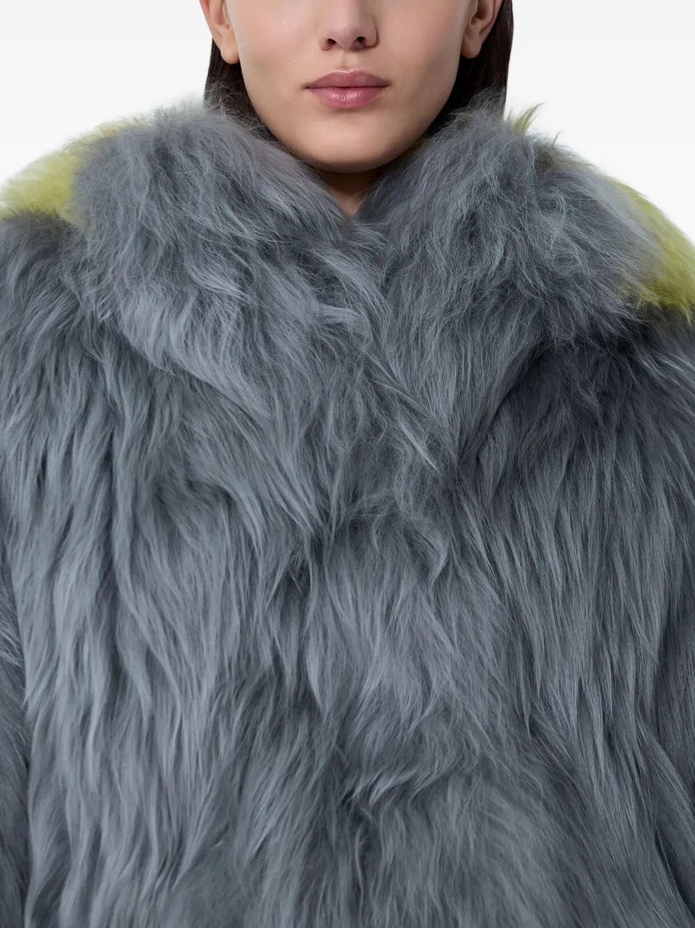 Marni single-breasted Shearling Coat | Grey | FARFETCH