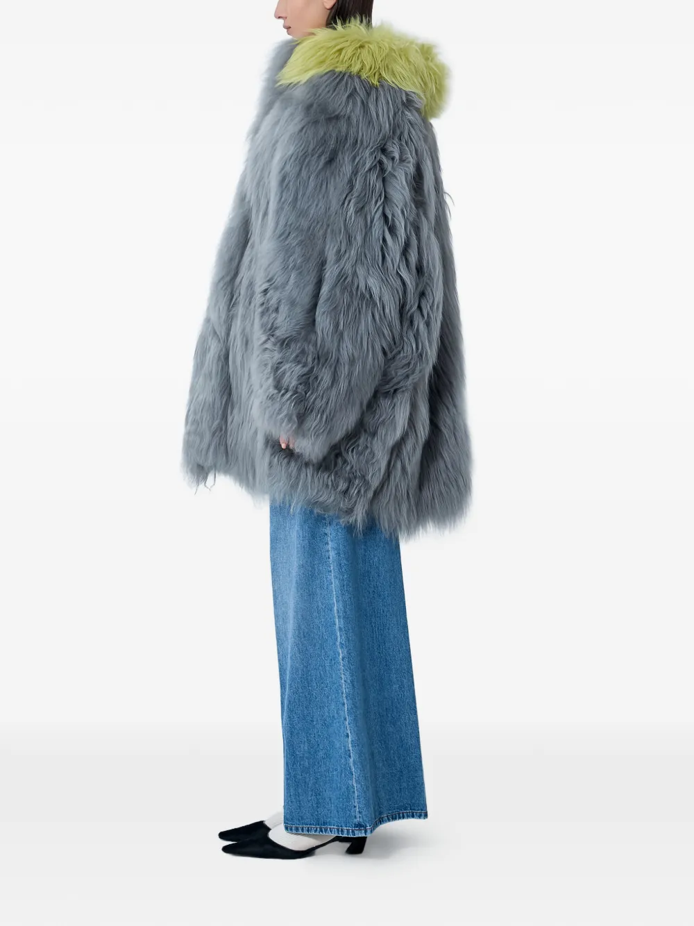  Marni Single-breasted Shearling Coat - Grey 
