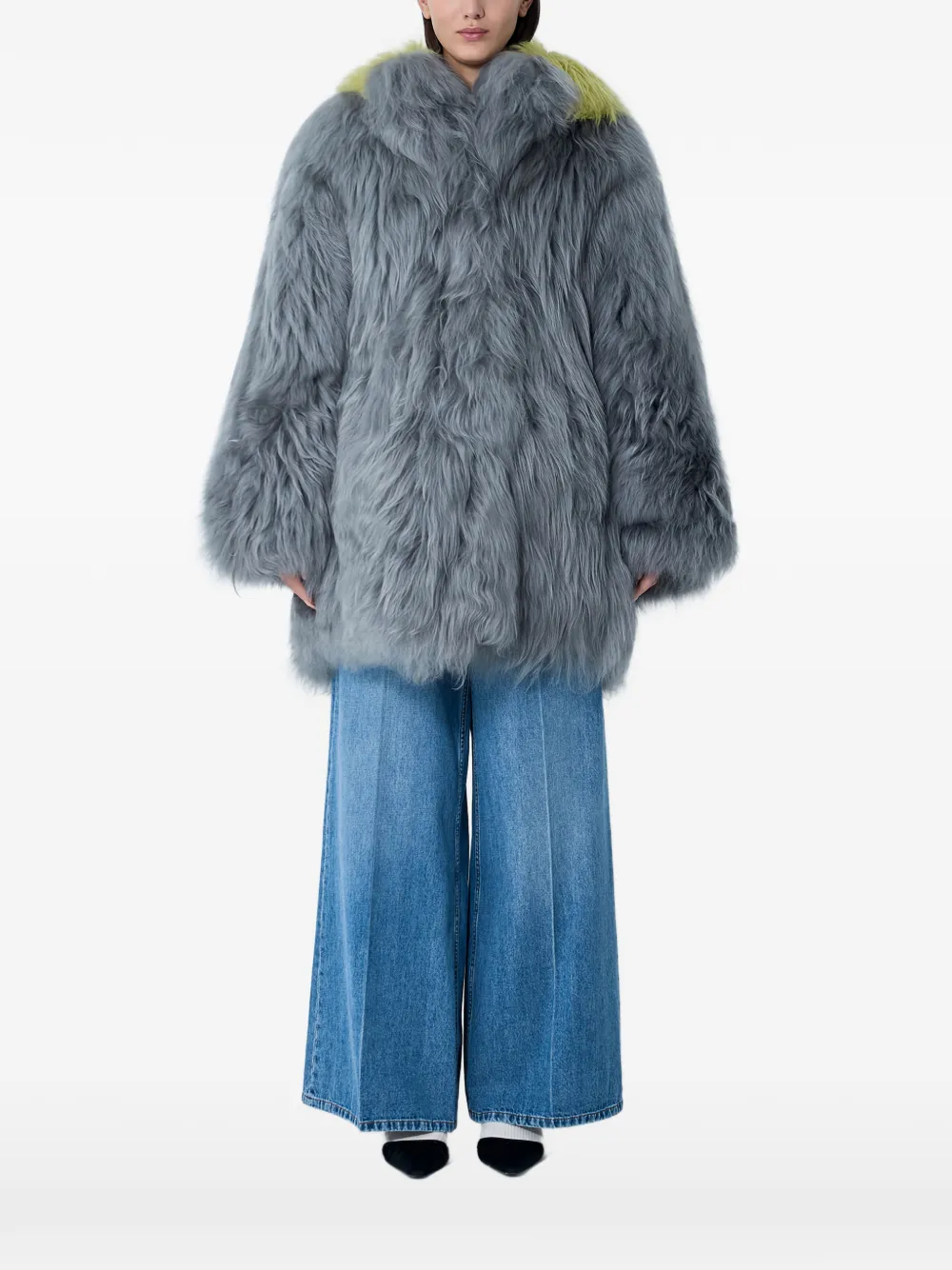 Marni Cappotto in shearling monopetto - Grigio