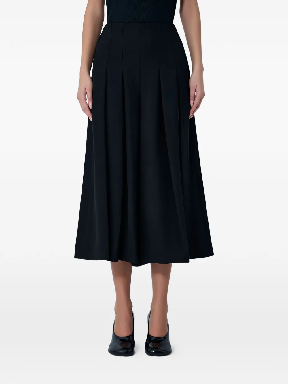 Limi Feu pleated cropped palazzo pants - Black
