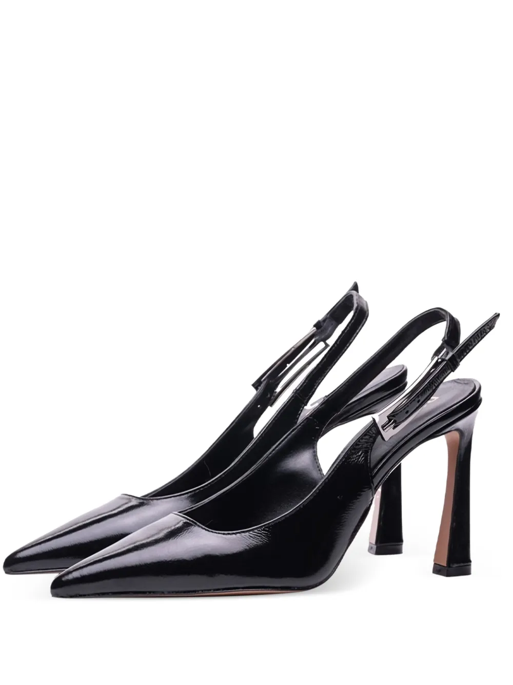 Poche Paris Pumps met gesp en puntige neus Zwart