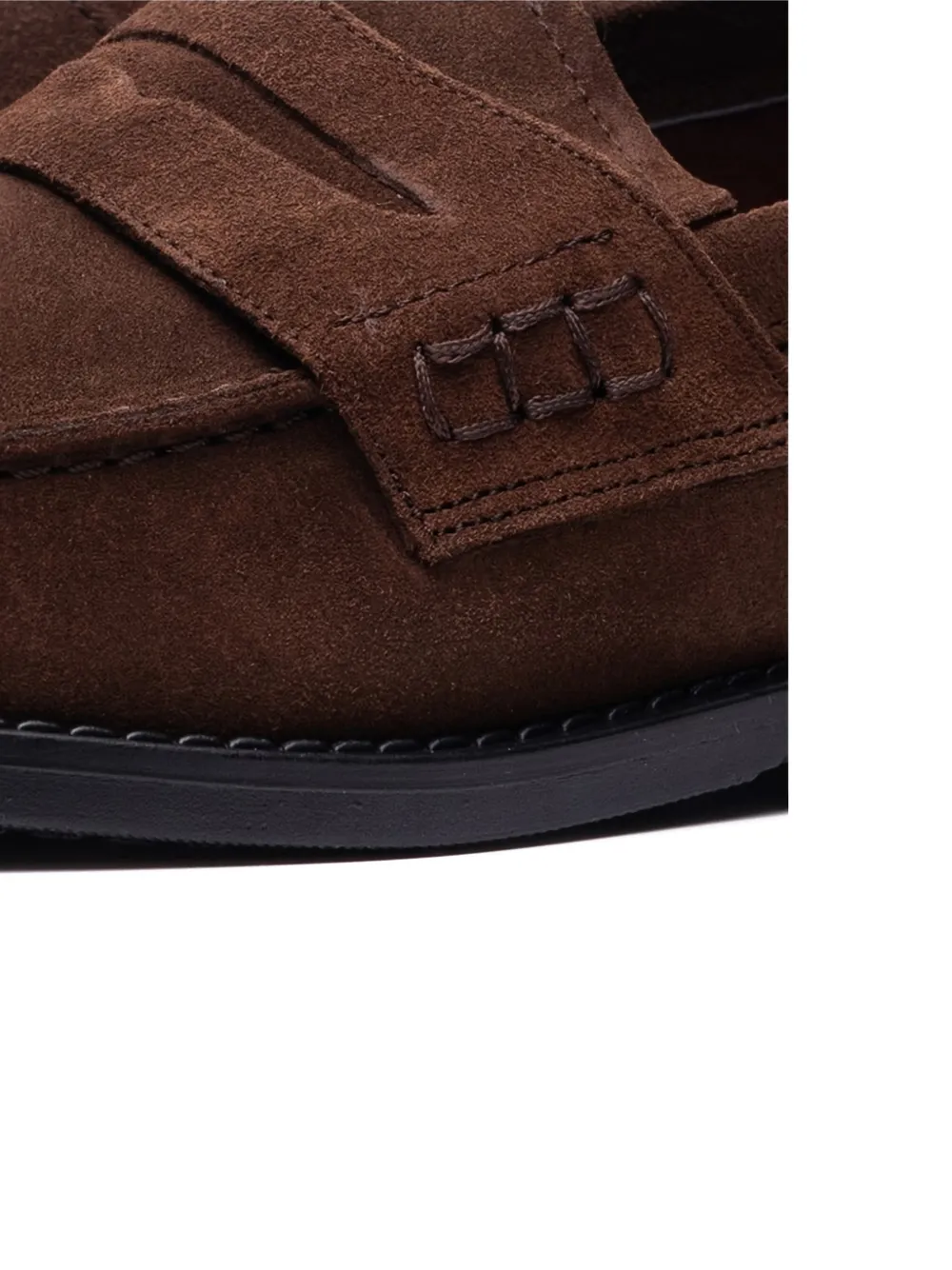 Poche Paris Round-toe Suede Loafers In Brown