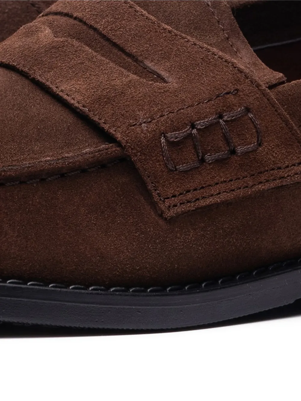  Poche Paris Round-toe Suede Loafers - Brown 
