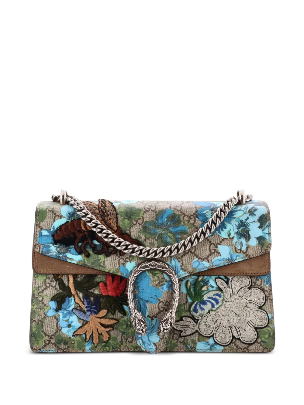 Gucci Pre-Owned Dionysus Bag Embroidered Printed GG Coated Canvas Small shoulder bag - Braun