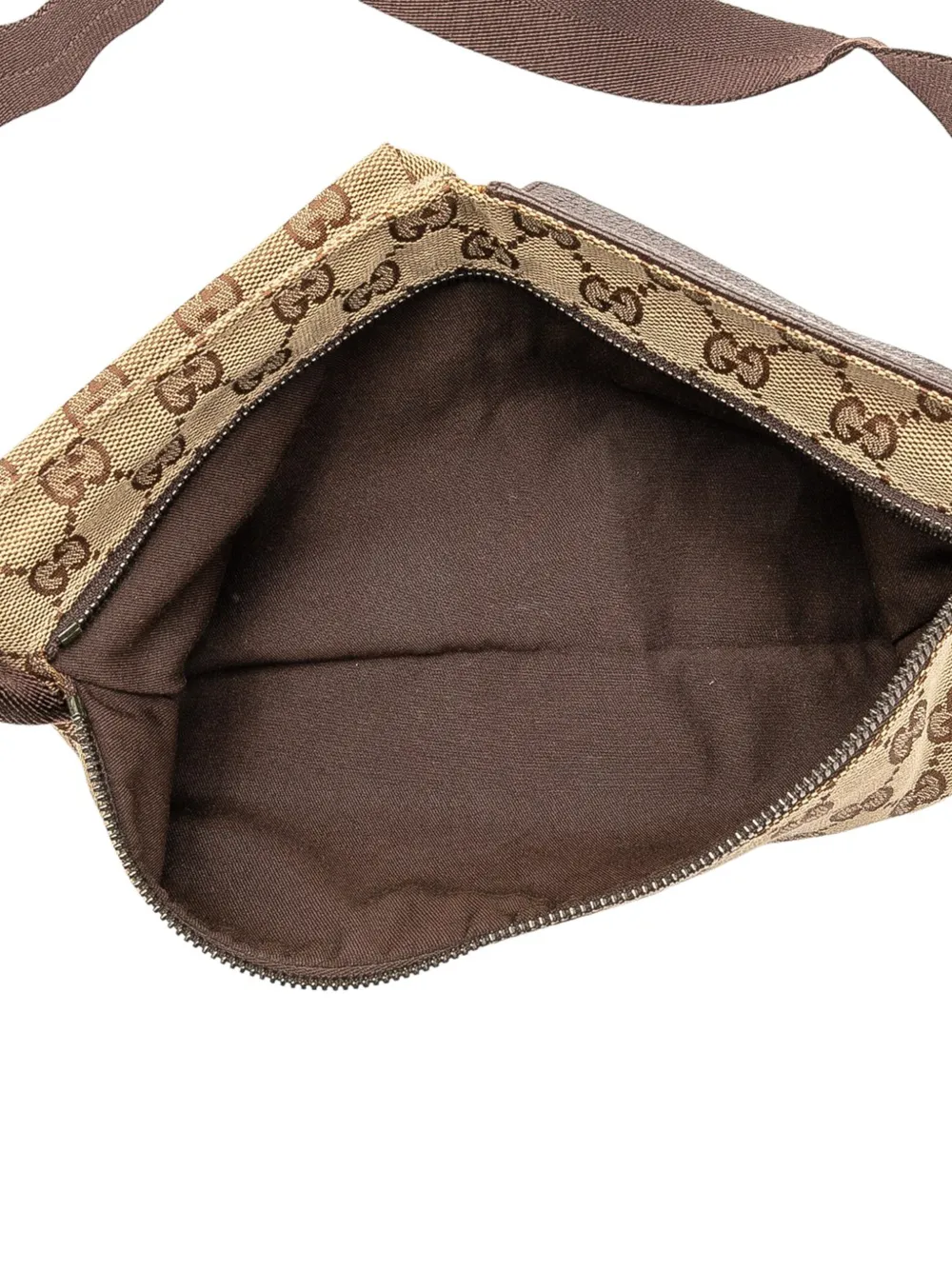 GUCCI Pre-owned 2000-2015 Gg Canvas Double Pocket Belt Bag In Brown