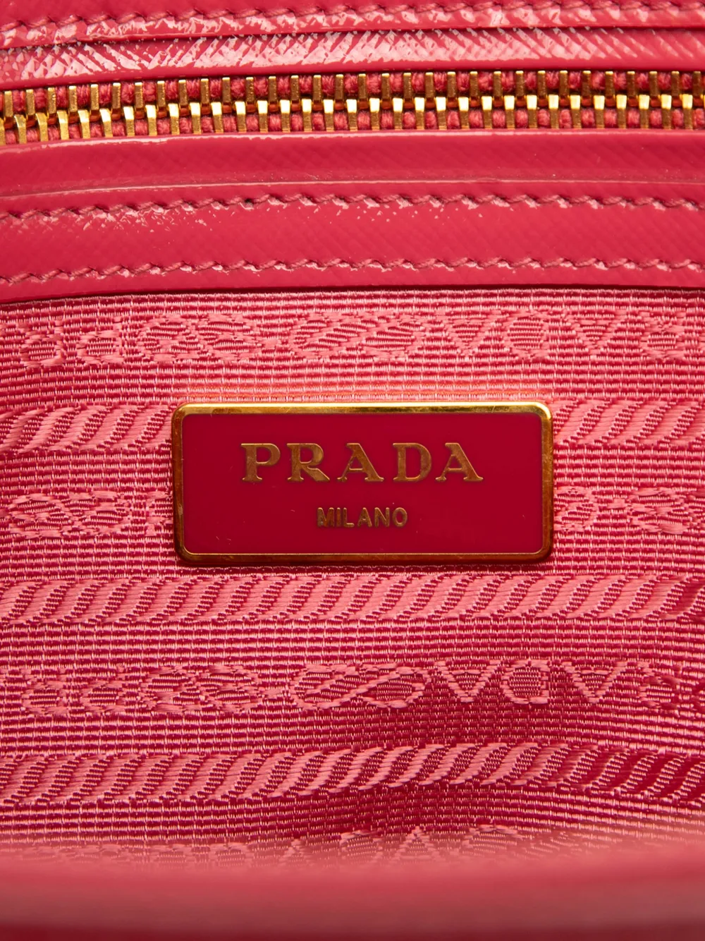 PRADA Pre-owned 2010-2025 Small Saffiano Vernice Galleria Double Zip Satchel In Red
