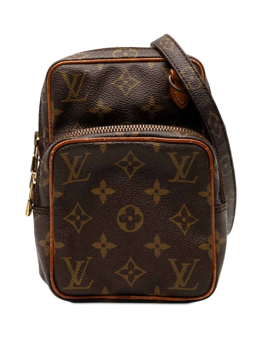 Pre-owned Louis Vuitton 1988 Monogram Mini Amazone Crossbody Bag In Brown