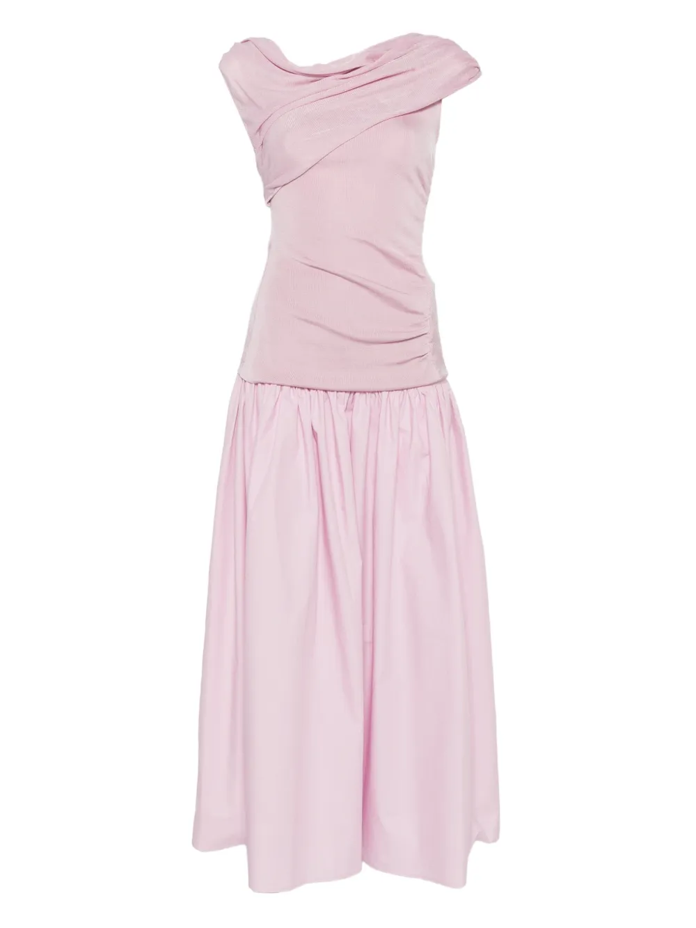 Self-Portrait draped gathered midi dress | Pink | Image 1