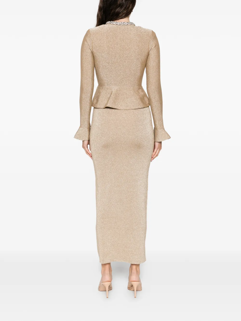 Self-portrait Embellished Midi Dress In Multi