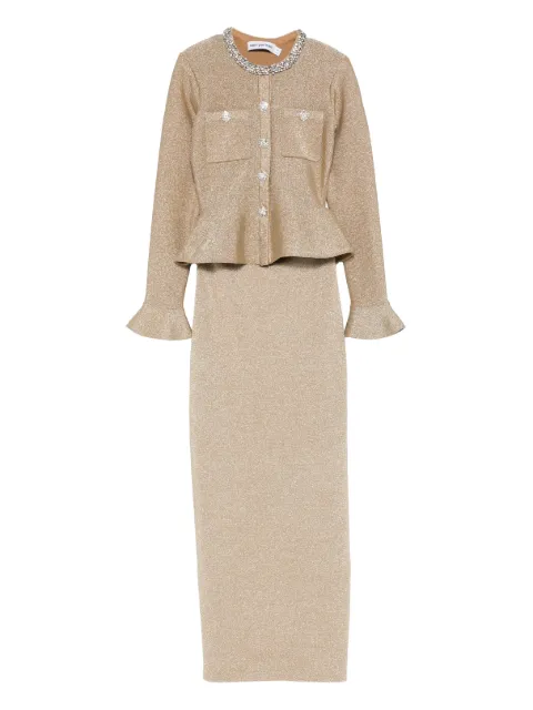 Self-Portrait embellished midi dress