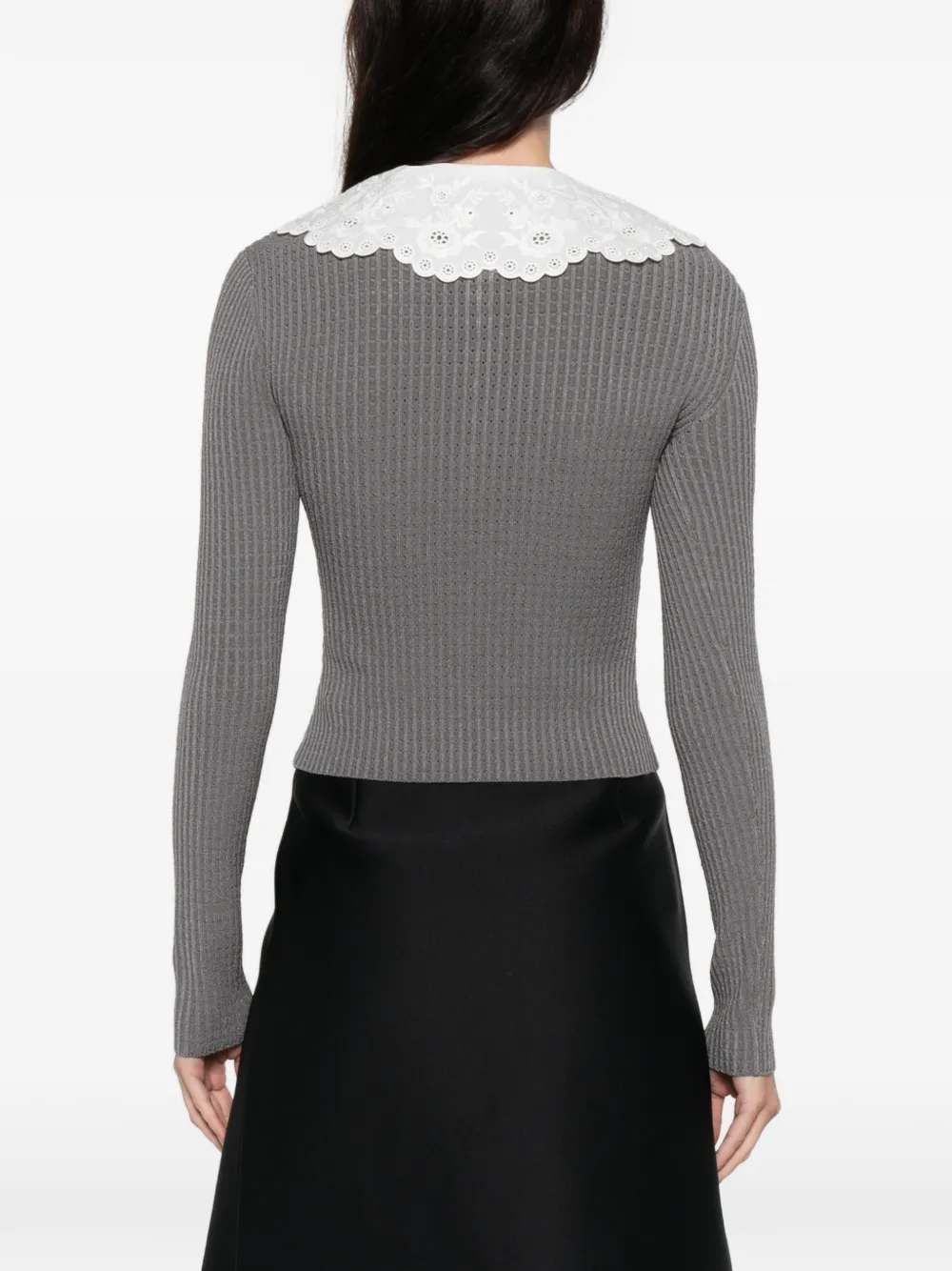 Contrasting-Collar Top