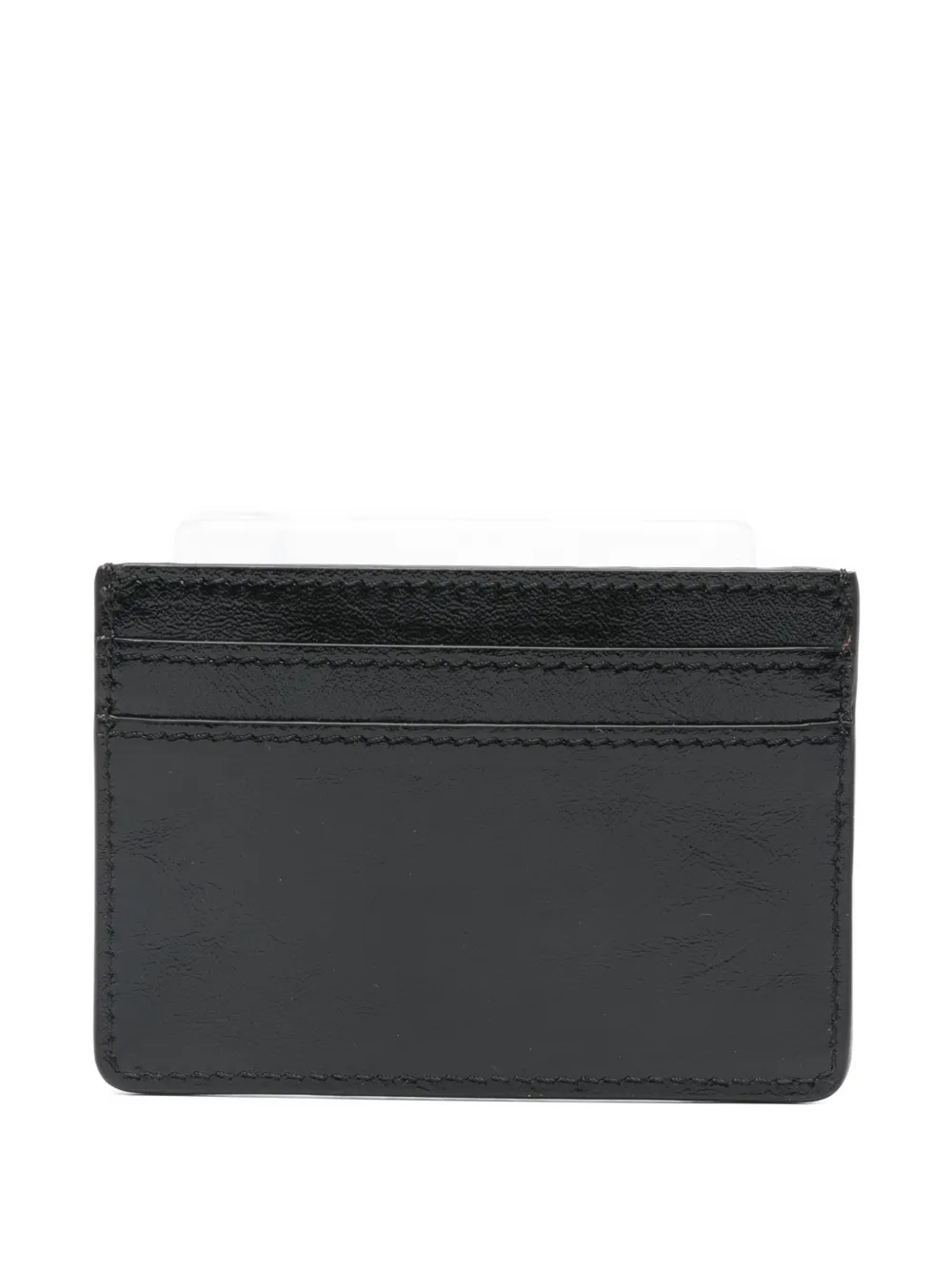 Marine Serre Smoth Leather Moon Charm Cardholder In Black