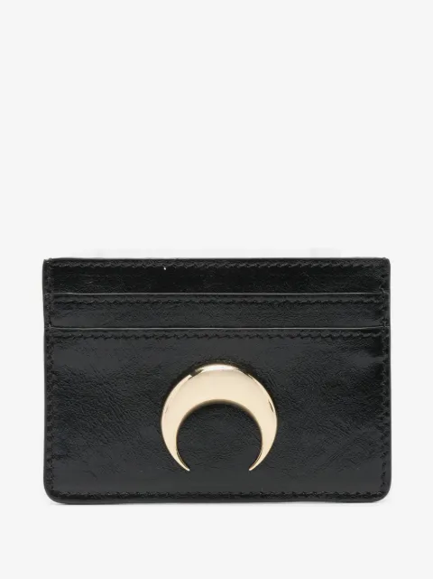Marine Serre smoth leather moon charm cardholder