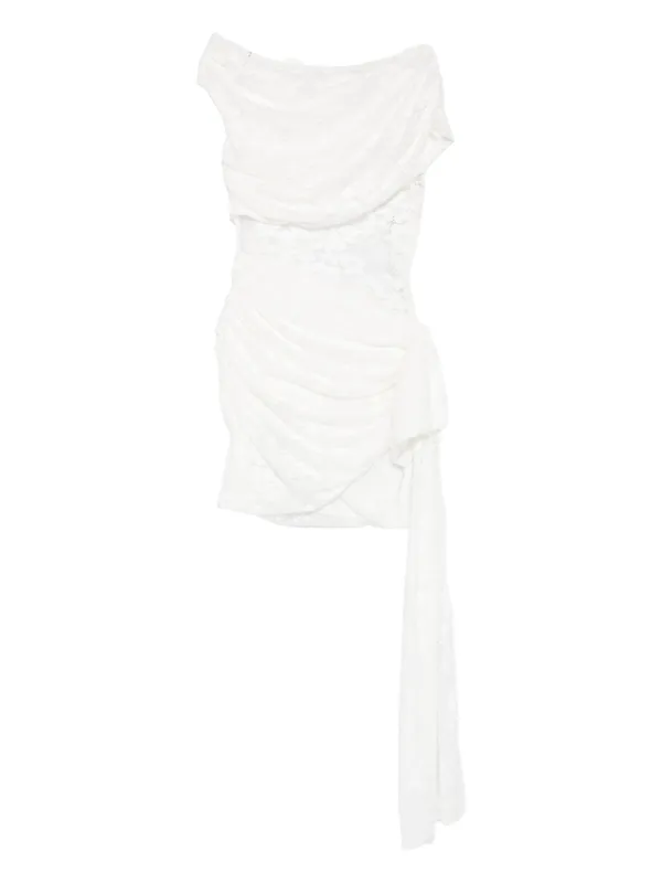 chinese dress ladies White Lace Satin Bow Mini Dress – self-portrait-US main image 1