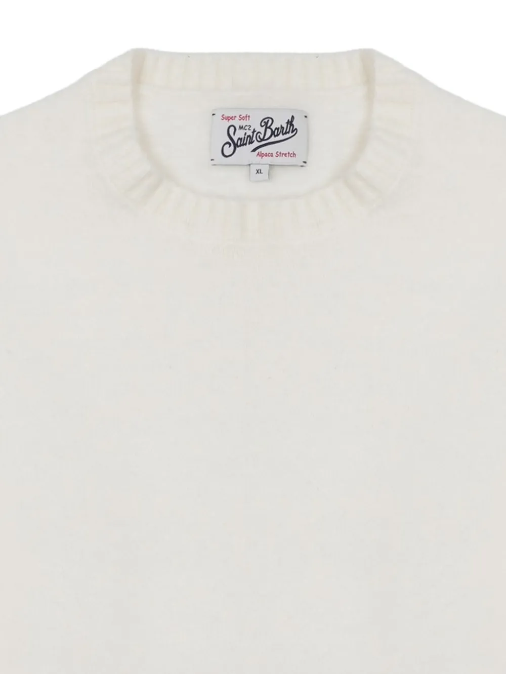 MC2 Saint Barth Sweater met ronde hals en geribbelde afwerking Wit