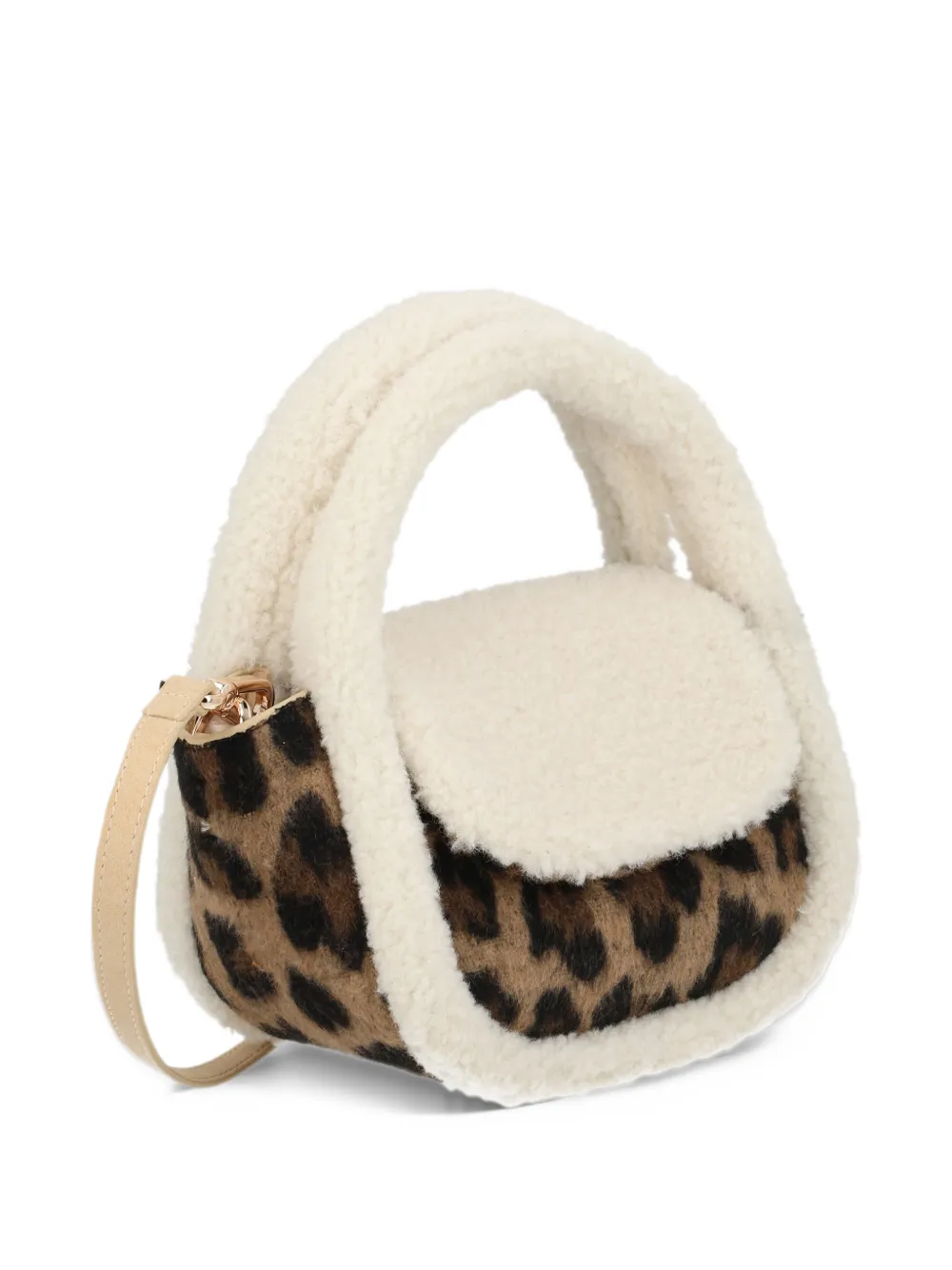 MC2 Saint Barth Gilda leopard-print faux-shearling shoulder bag Bruin