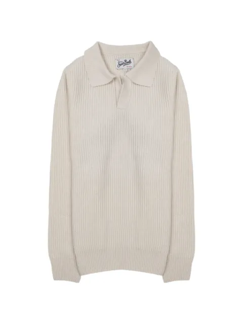 MC2 Saint Barth ribbed-knit polo-collar sweatshirt