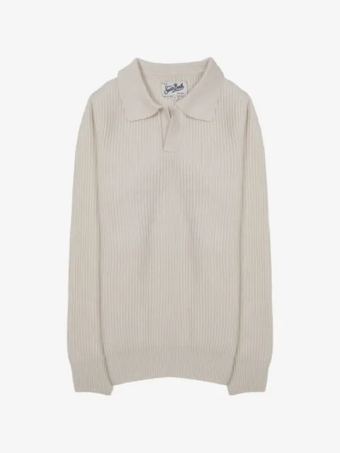 MC2 Saint Barth ribbed-knit polo-collar sweatshirt