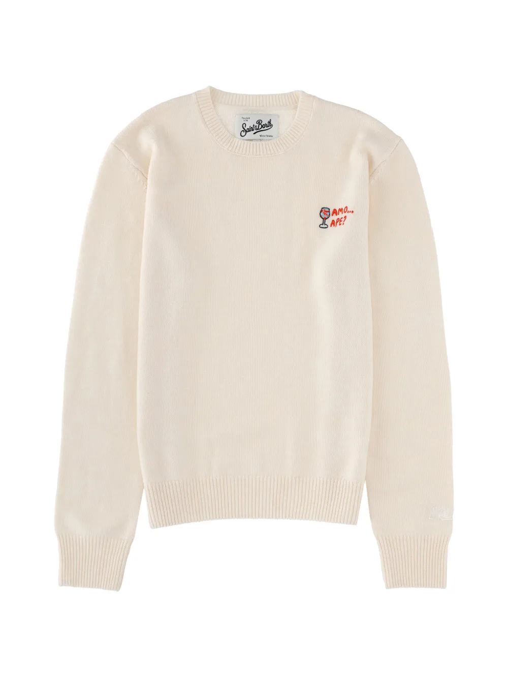 MC2 Saint Barth embroidery crew neck sweater - Bianco
