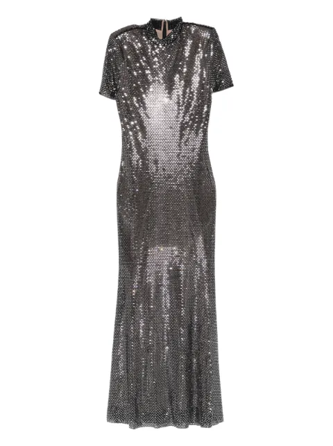 Self-Portrait embellished short-sleeve midi dress