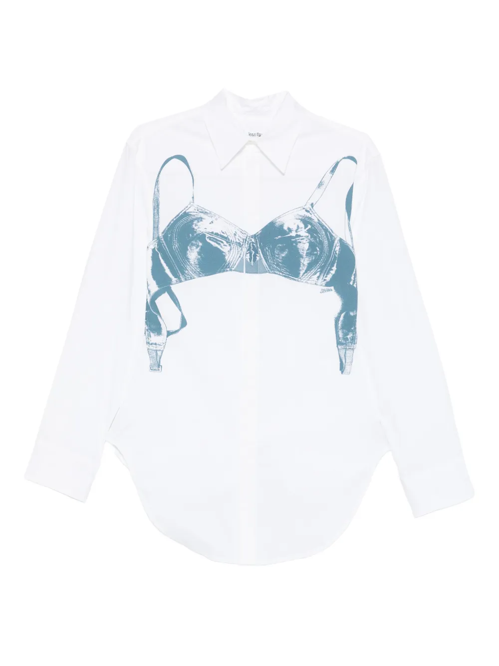 Jean Paul Gaultier Bra-print cotton shirt - Bianco