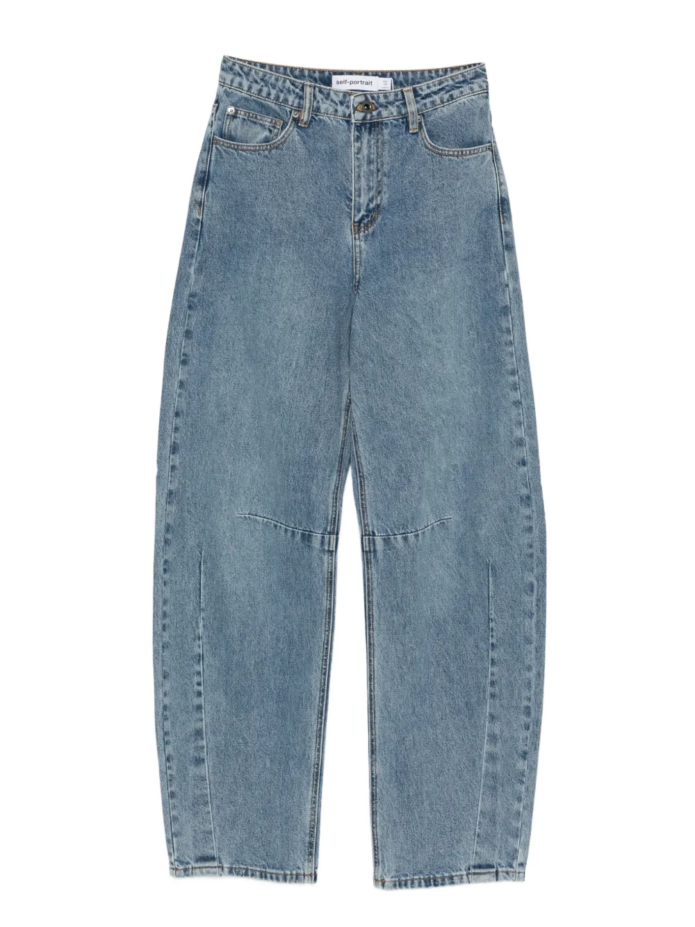 Self-Portrait seam-detail jeans - Blu