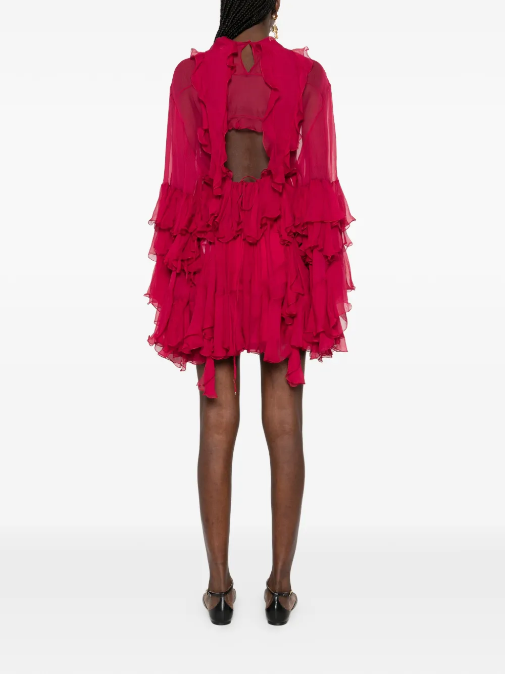 Chloé Mini-jurk met ruches Roze