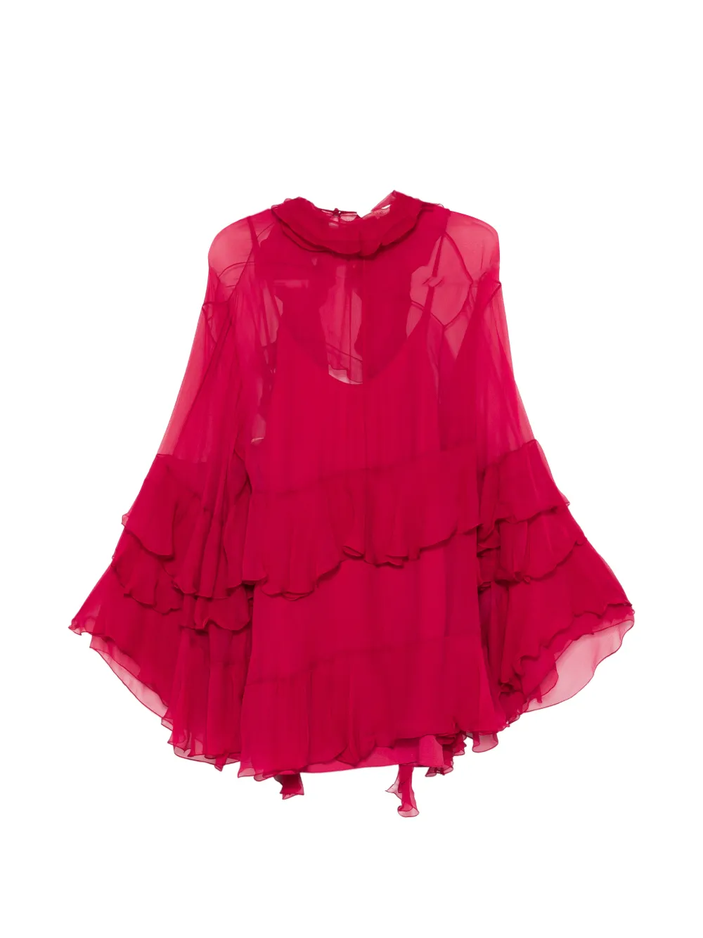 Chloé tiered-ruffles mini dress - Rosa