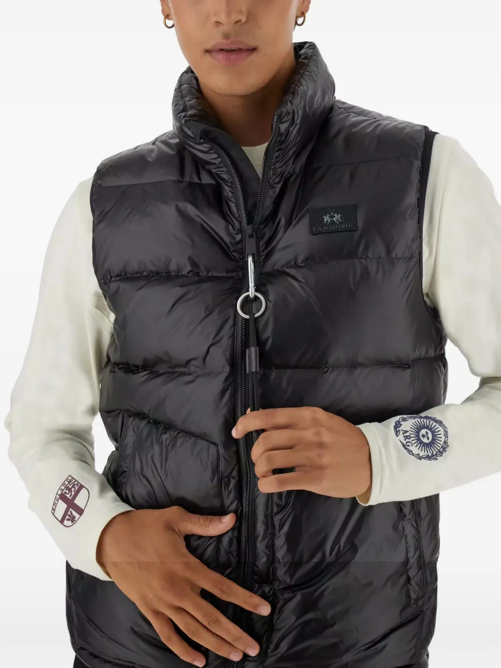 La Martina Gewatteerde bodywarmer Zwart