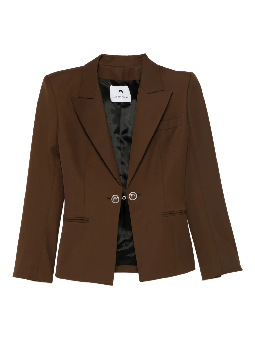 Marine Serre Buttoned Wool Jacket In Brown