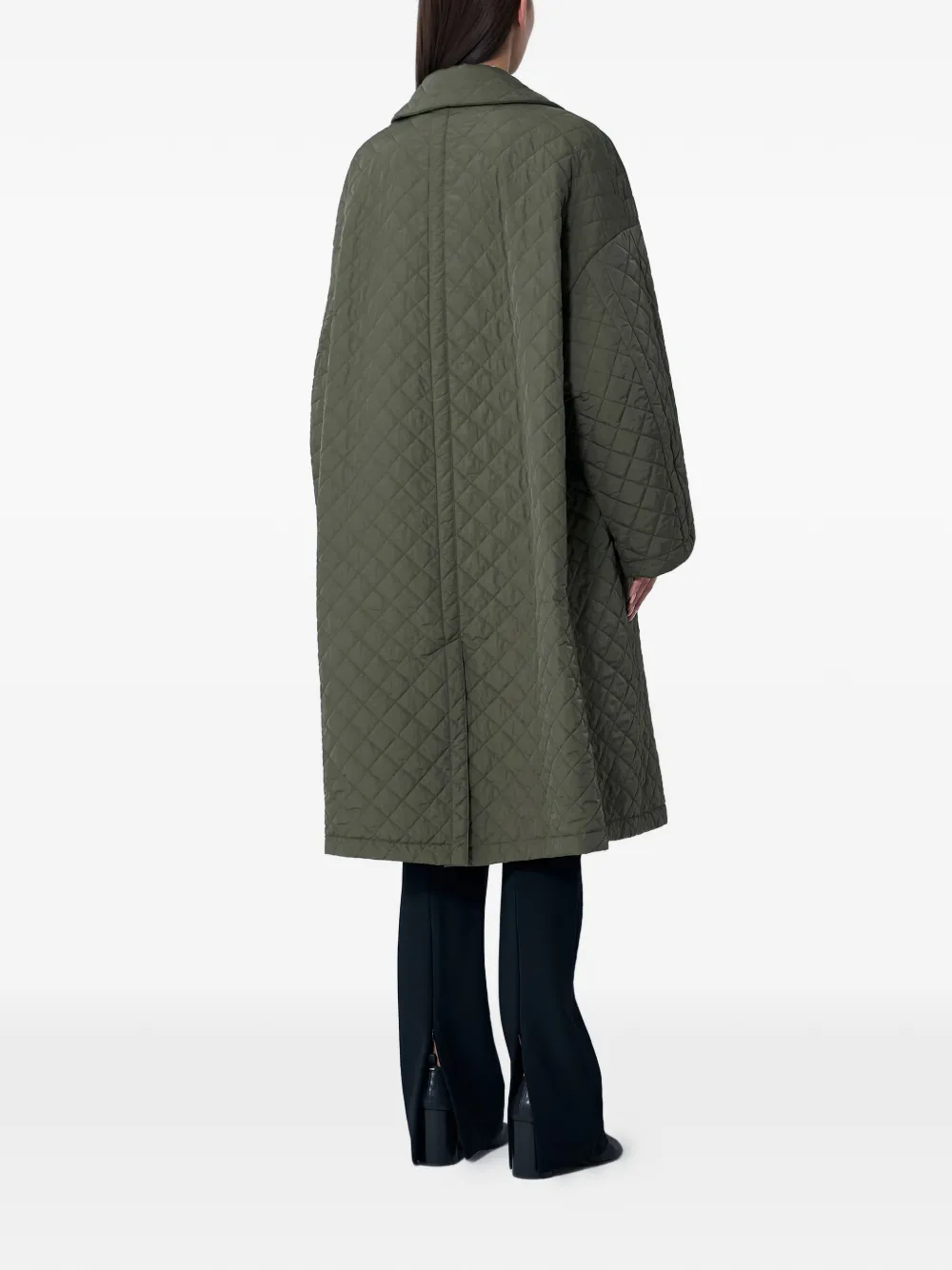 Maison Margiela Gewatteerde jas met gekerfde revers Groen