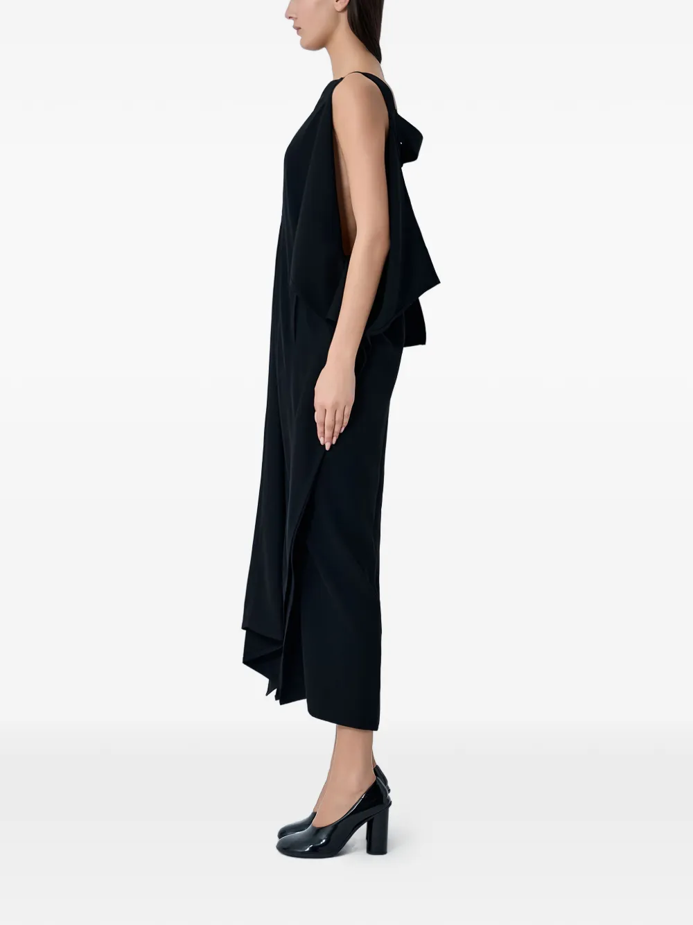  Limi Feu Deep V-neck Draped Dress - Black 