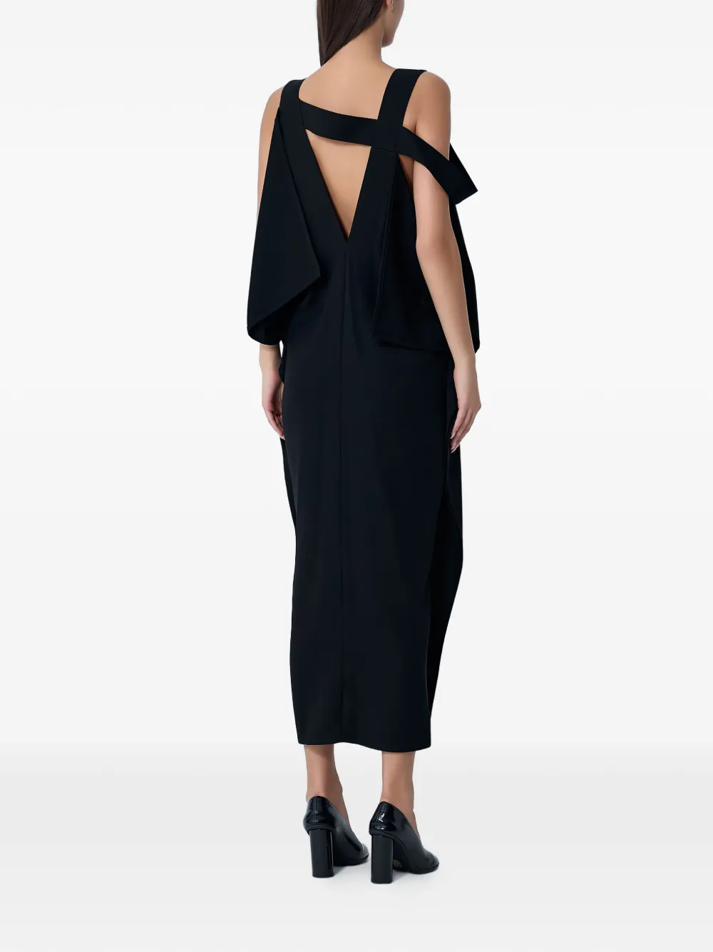  Limi Feu Deep V-neck Draped Dress - Black 