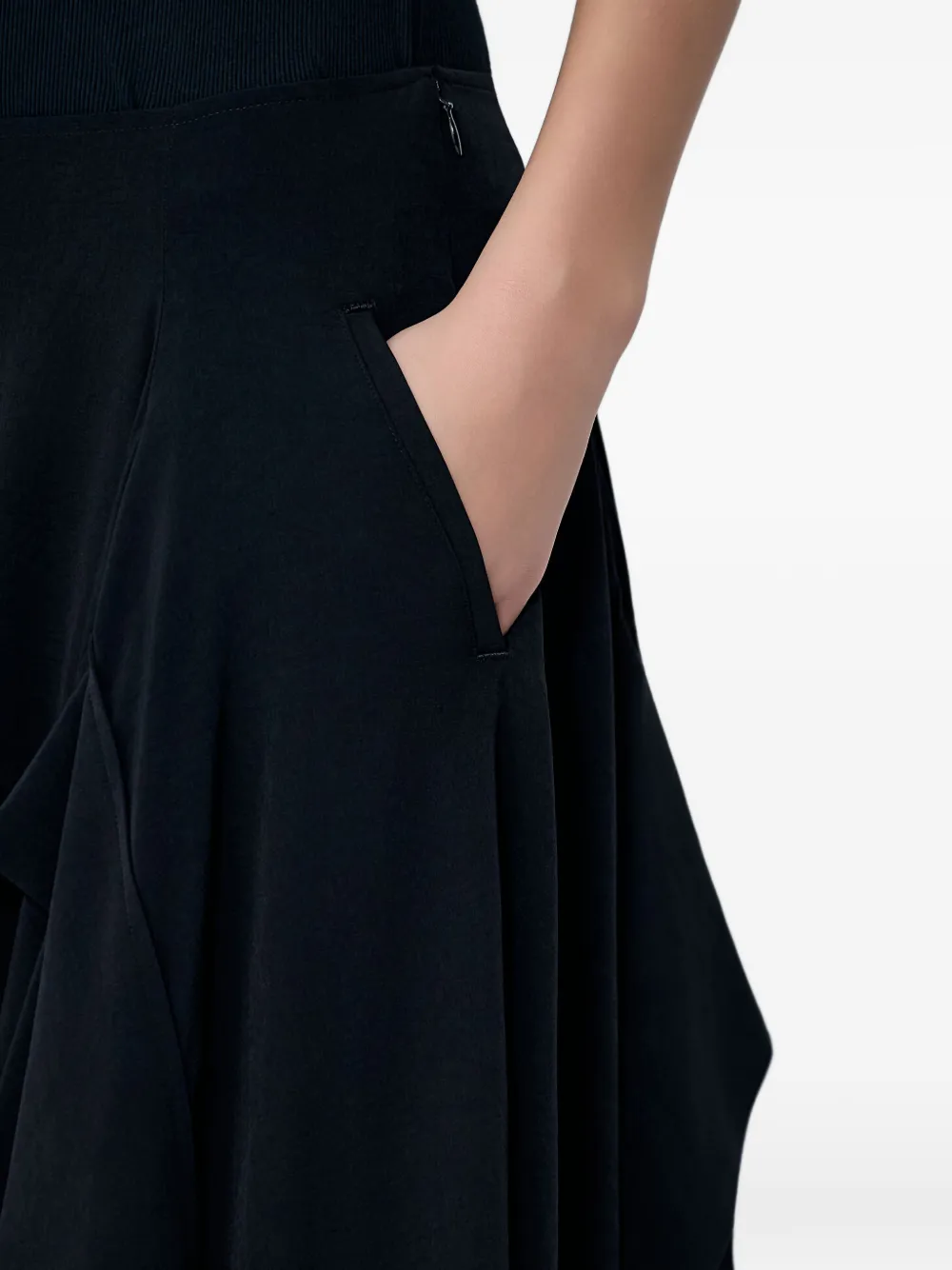Yohji Yamamoto Flared midi-rok Zwart