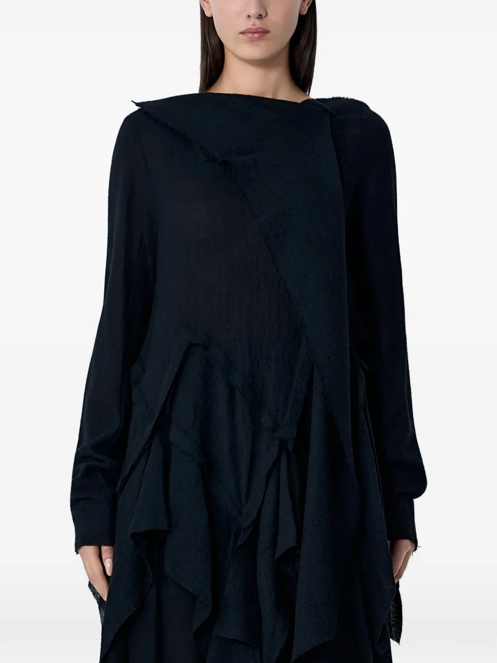 Limi Feu draped long-sleeve top - Nero