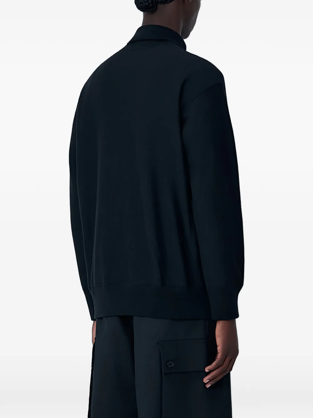 Comme des Garçons Homme Geribbelde trui met hoge hals Zwart