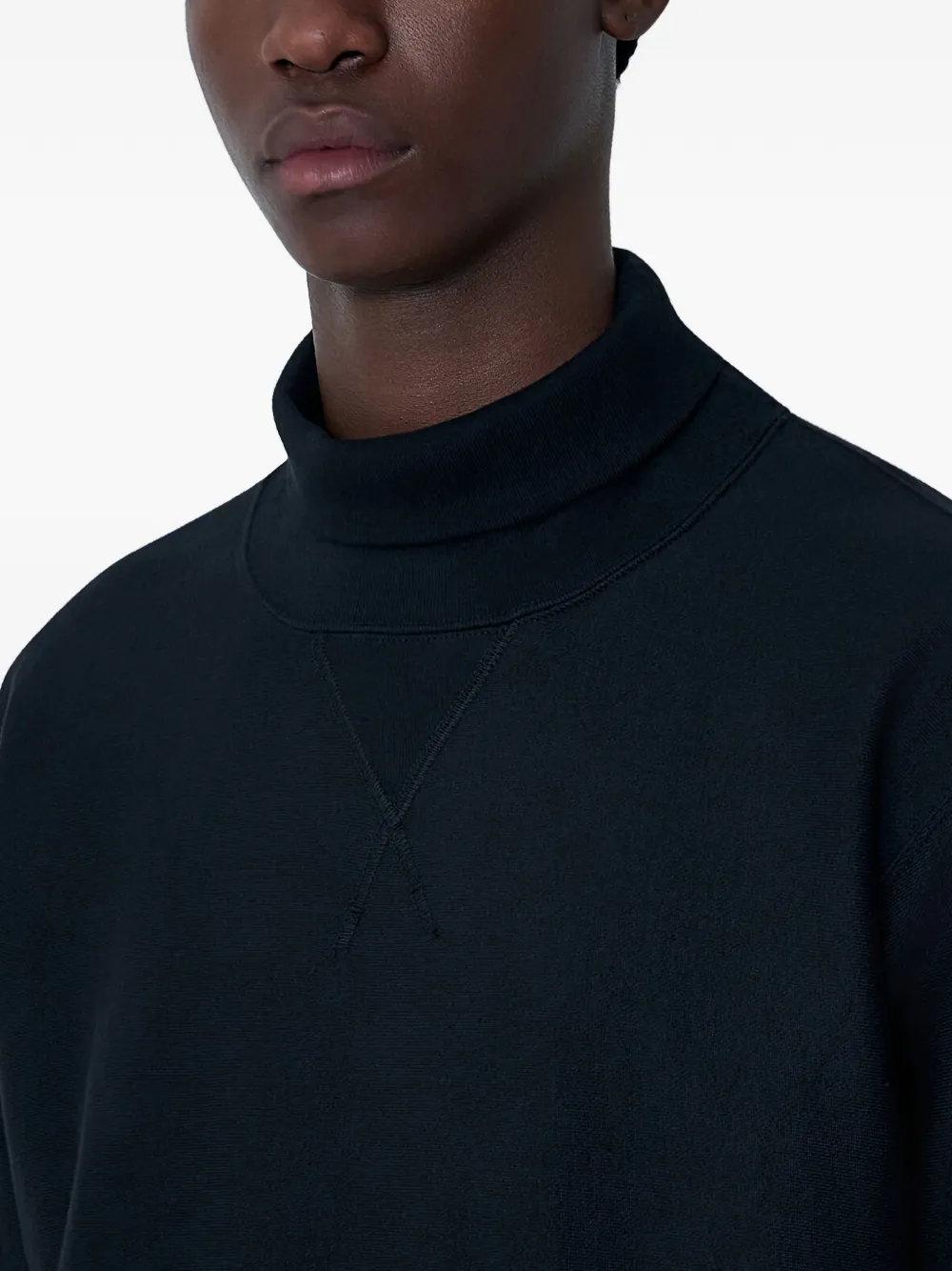 Comme des Garçons Homme Geribbelde trui met hoge hals Zwart