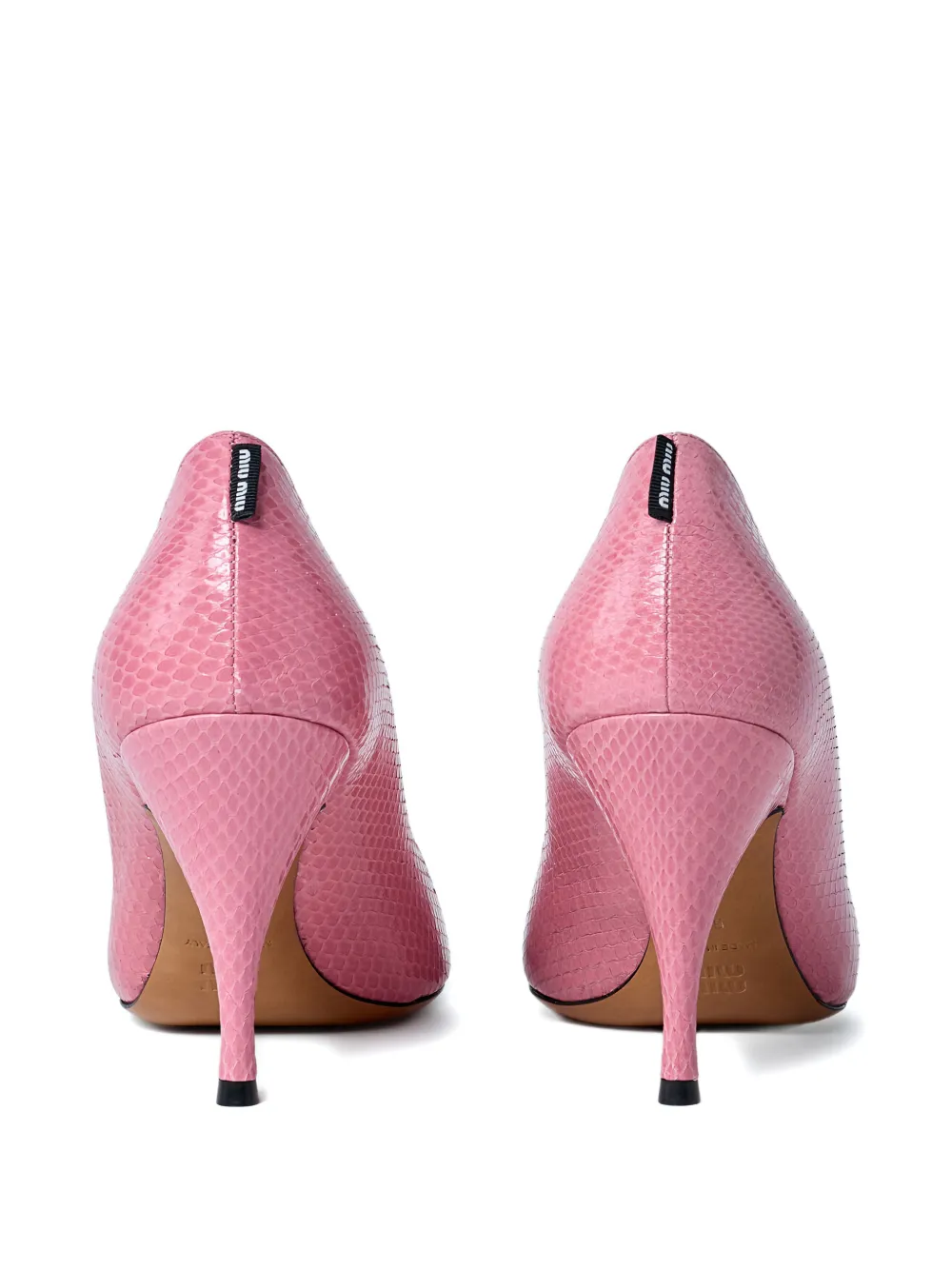 Miu 85 mm pumps met puntige neus en textuur Roze