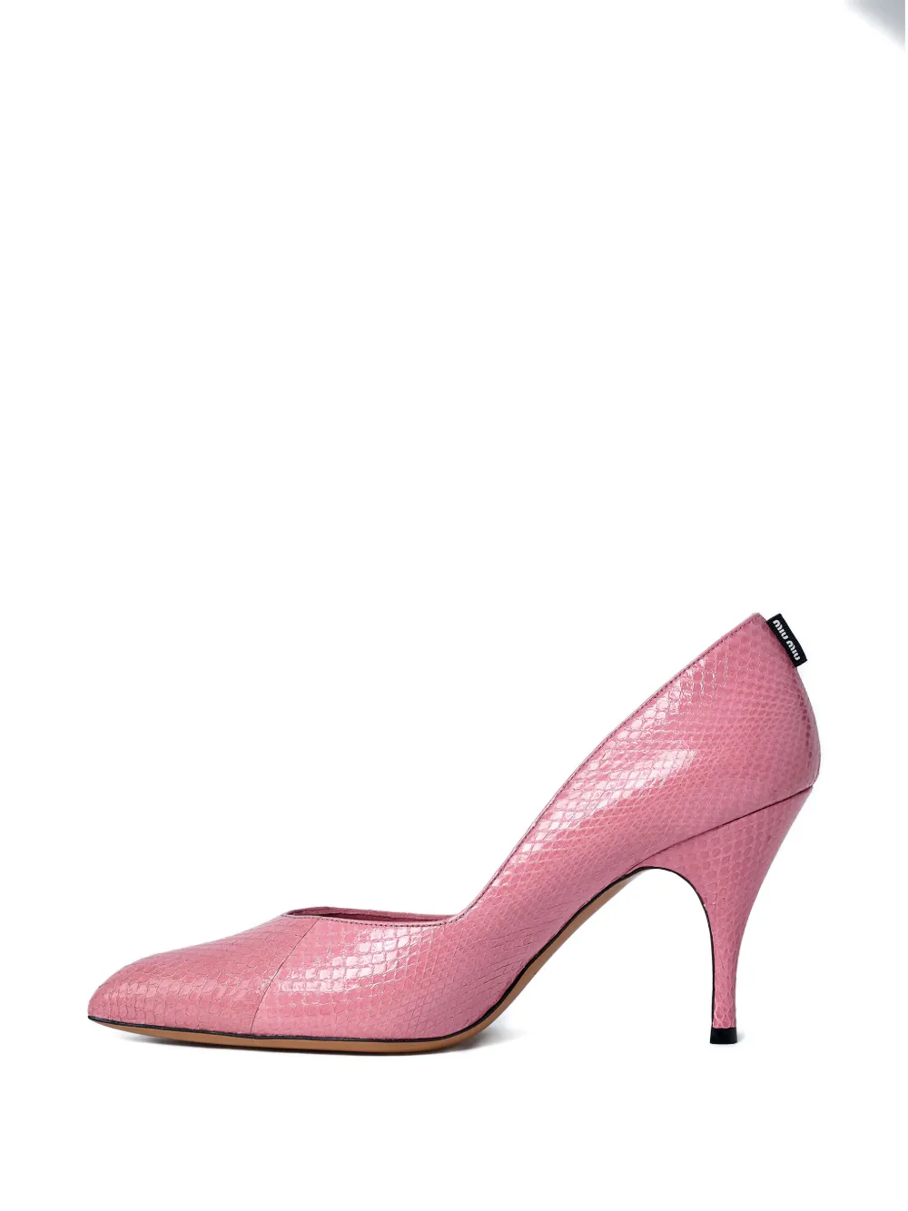 Miu 85 mm pumps met puntige neus en textuur Roze