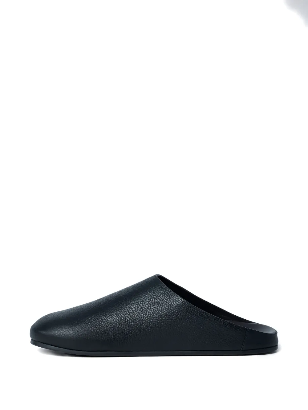 The Row Hudson Leather Flat Mules In Black