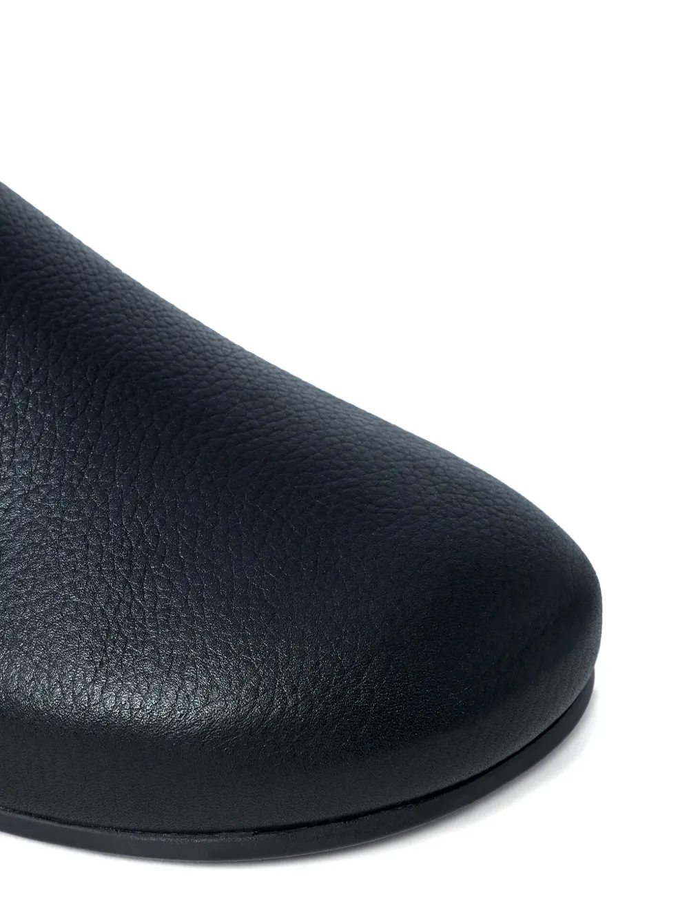 The Row Hudson Leather Flat Mules In Black