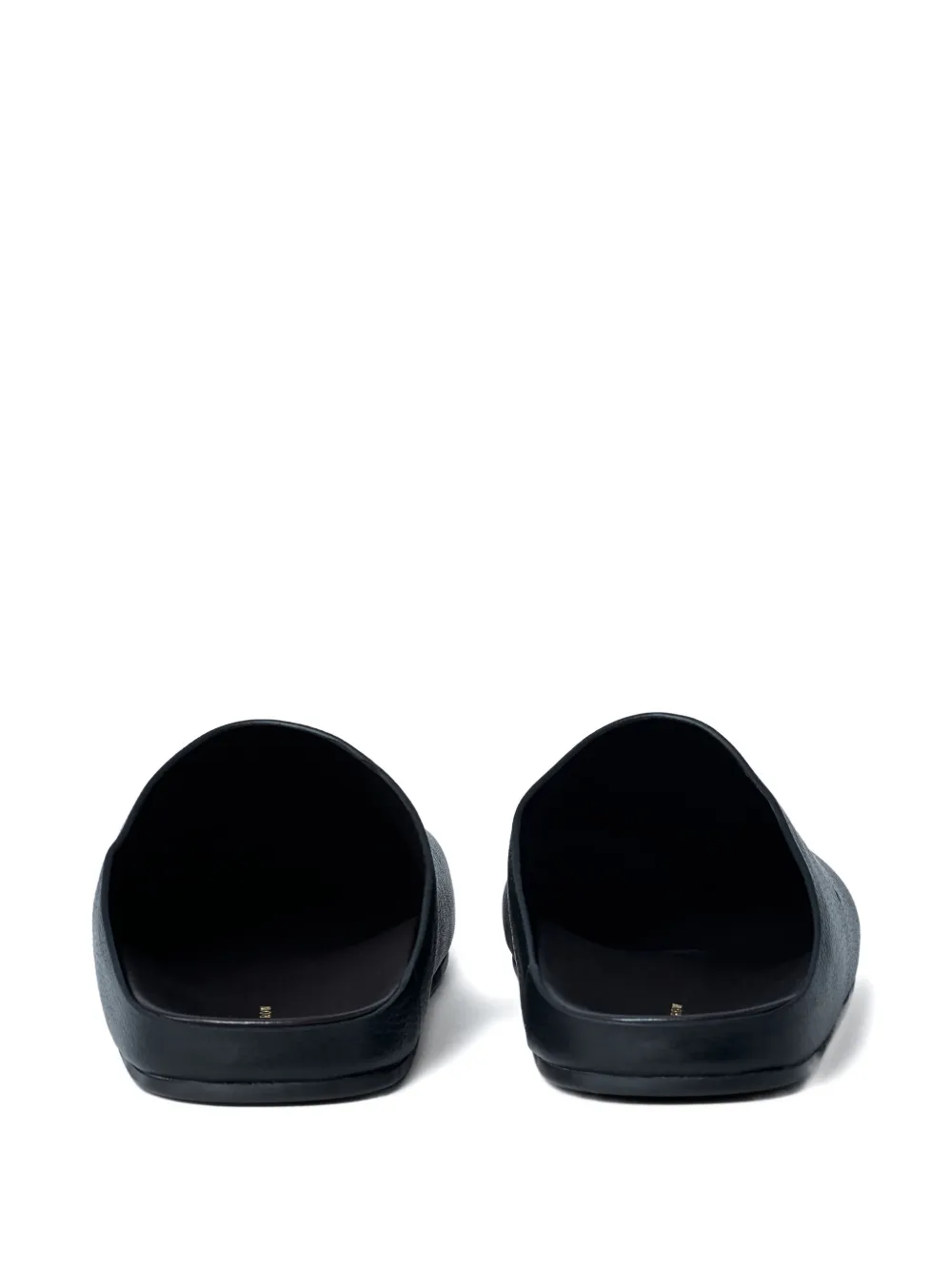 The Row Hudson Leather Flat Mules In Black