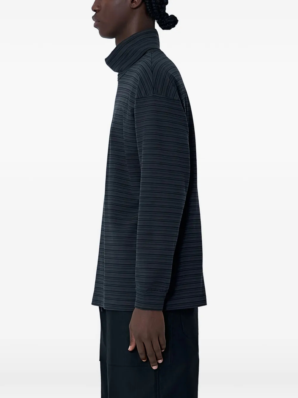 Comme des Gar&ccedil;ons Homme striped turtleneck sweatshirt - Grijs